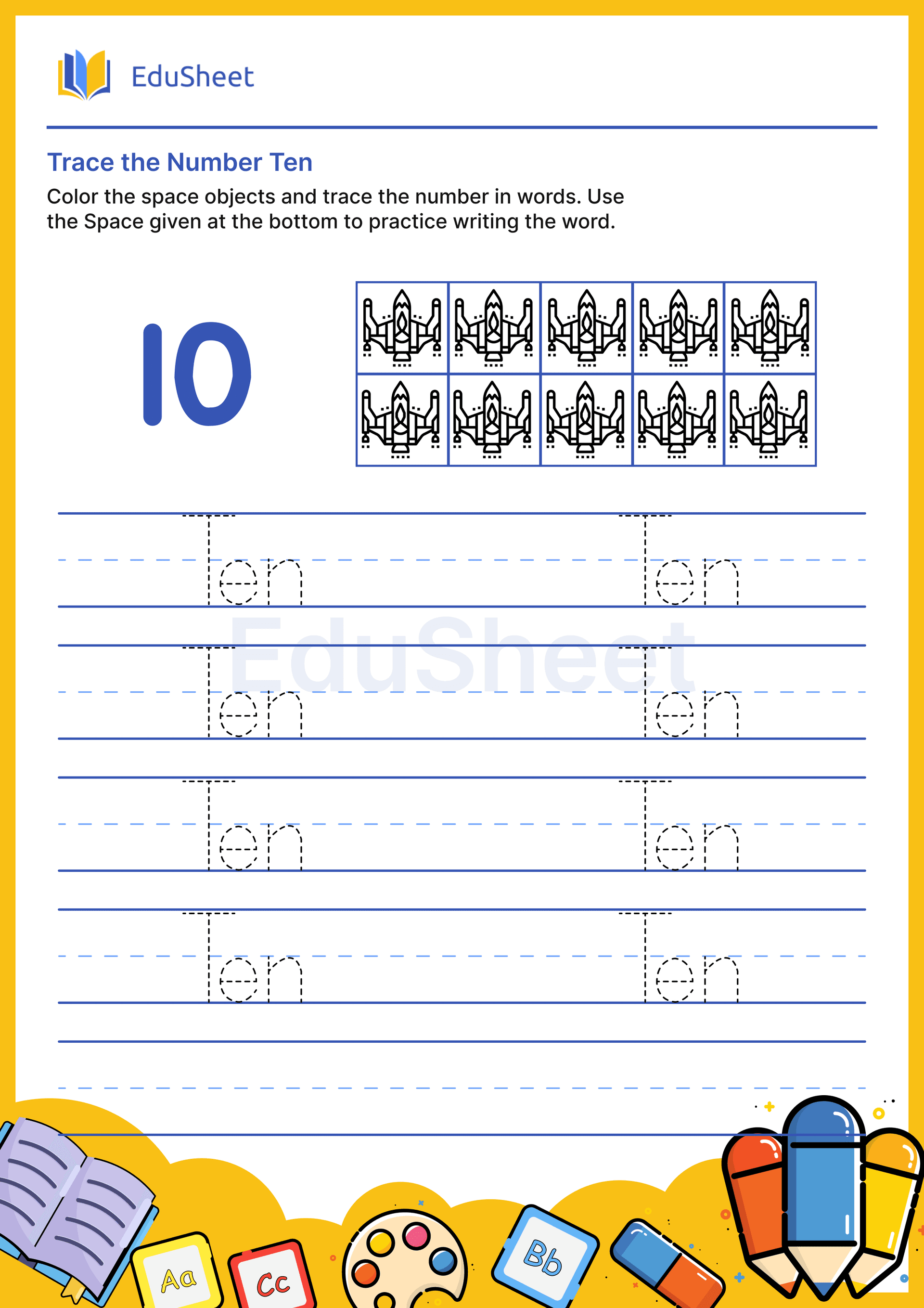 Trace space objects Numbers in Word "Ten" Trace space objects Numbers in Word "Ten"