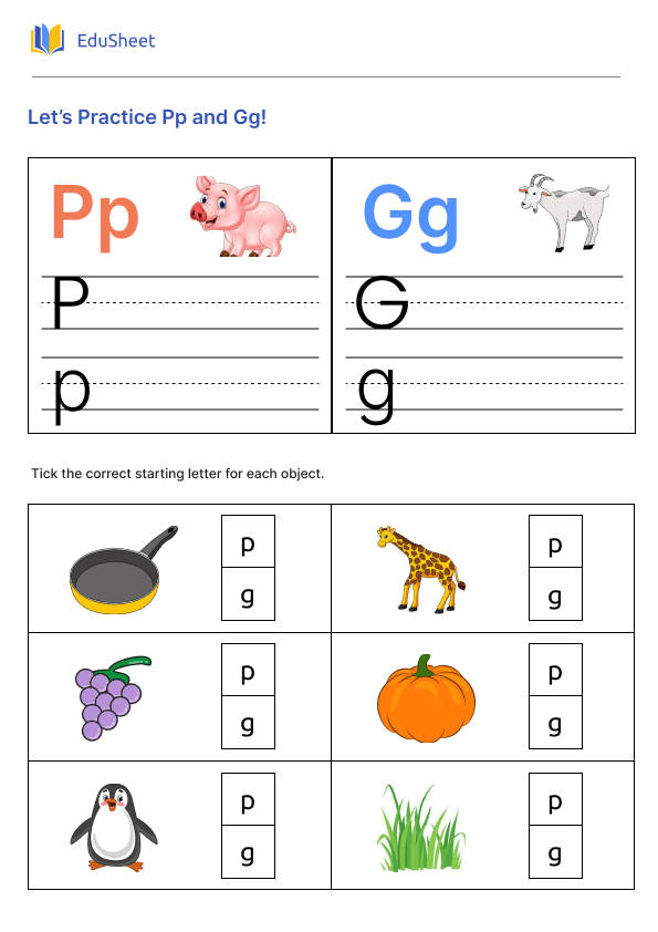 Let’s Practice Pp and Gg! Let’s Practice Pp and Gg!