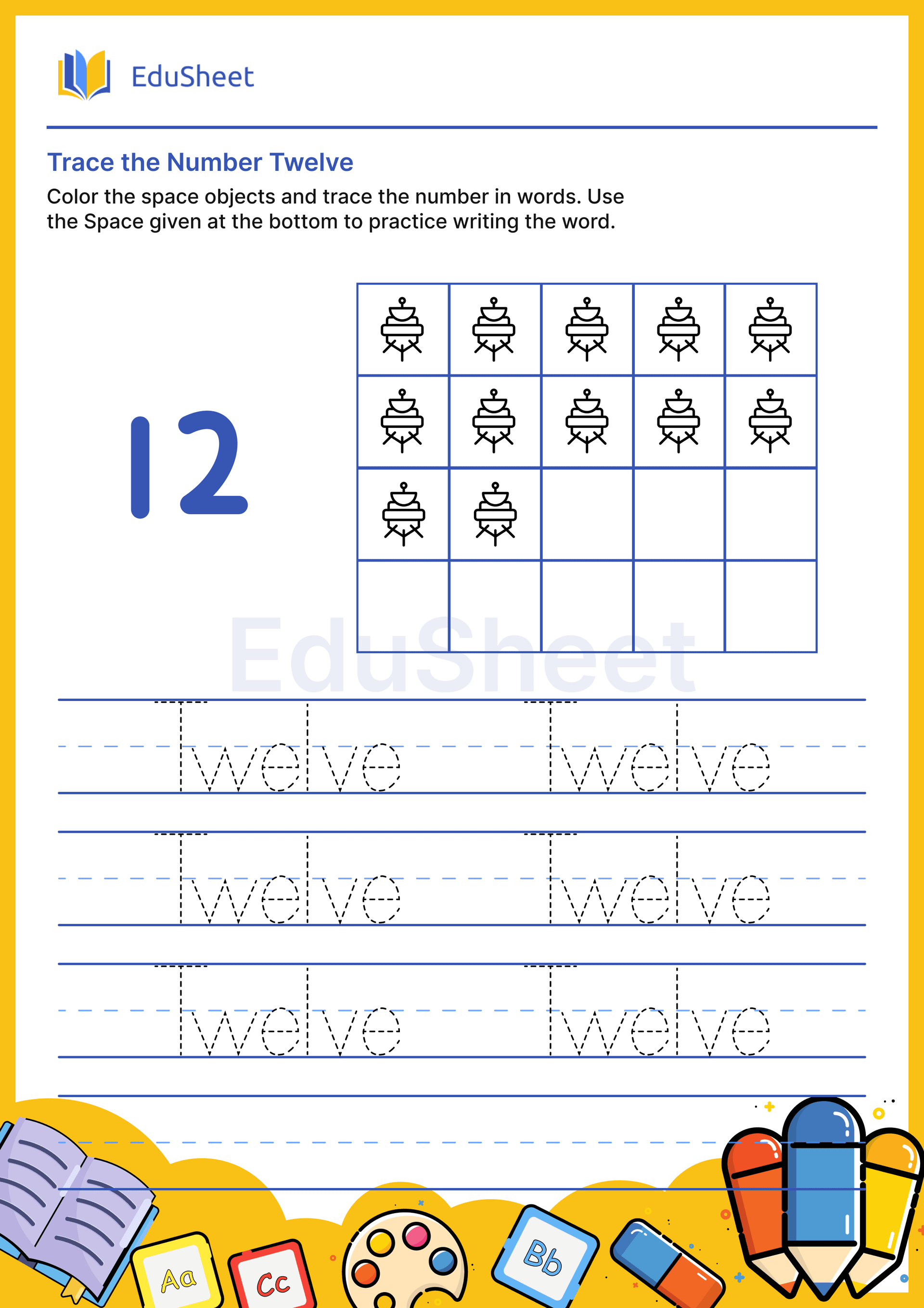 Trace space objects Numbers in Word "Twelve" Trace space objects Numbers in Word "Twelve"