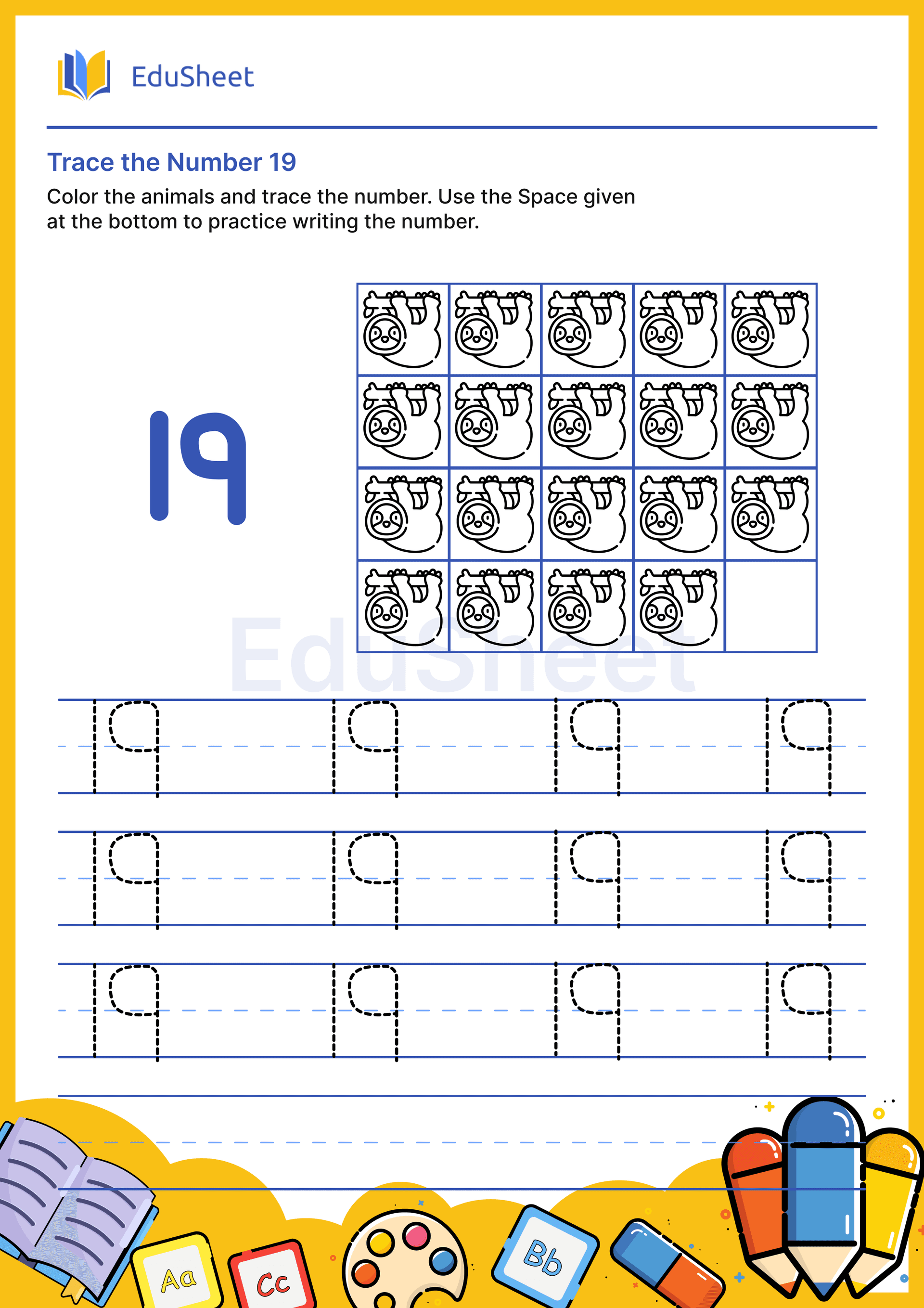 Trace the Number of Animals 19 Trace the Number of Animals 19
