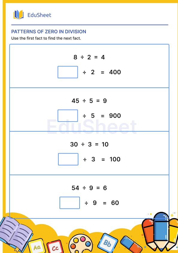 Pattern of zero in division Pattern of zero in division